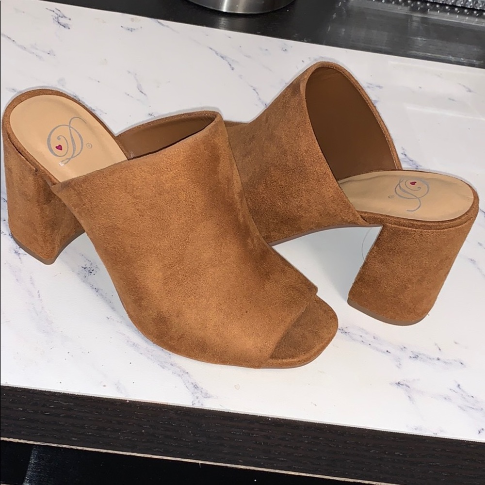 Brown Suede Mules